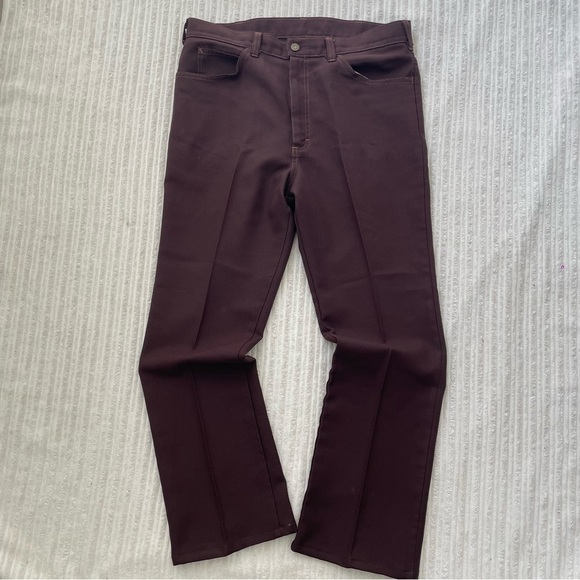 Vintage LEE Riders Wide-leg Flare Brown Slacks Pants | 34x30 - Picture 1 of 7